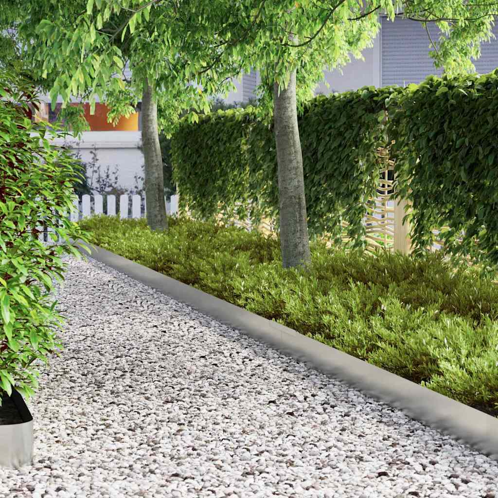 vidaXL Garden Lawn Edging 4 pcs Silver 450 x 15 cm Galvanised steel