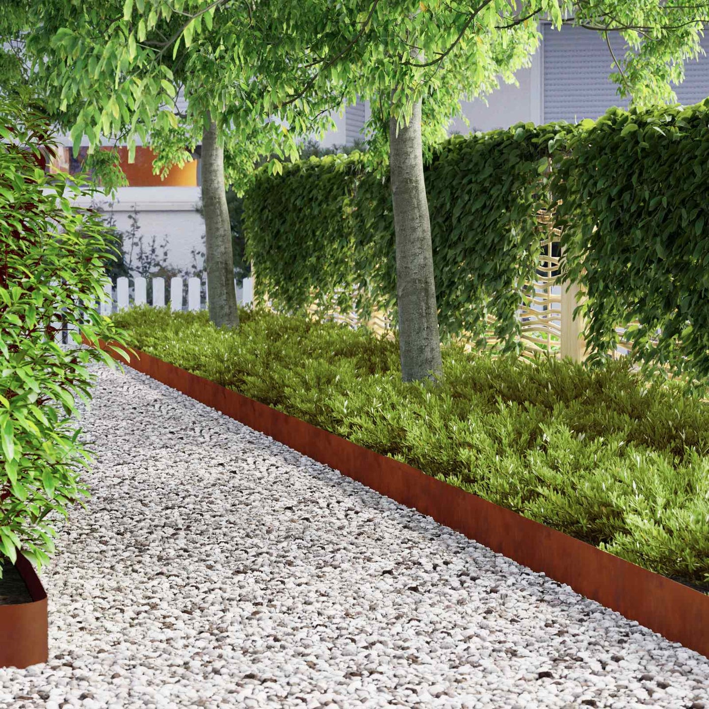 Lawn Edging 450 x 15 cm Weathering Steel Rusty