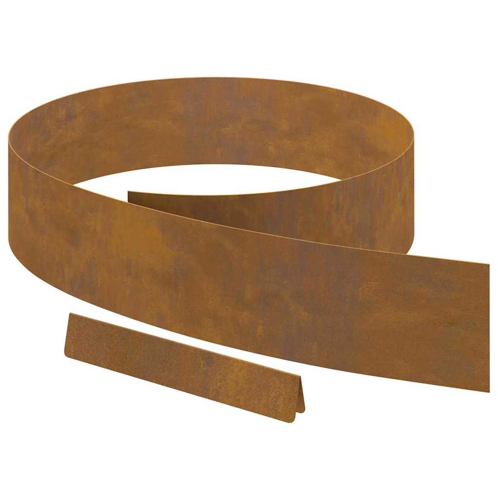 vidaXL Garden Lawn Edging Rusty 450 x 15 cm Weathering steel