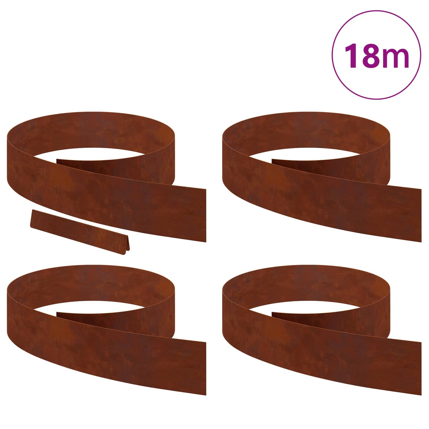Lawn Edging 450 x 15 cm Weathering Steel Rusty