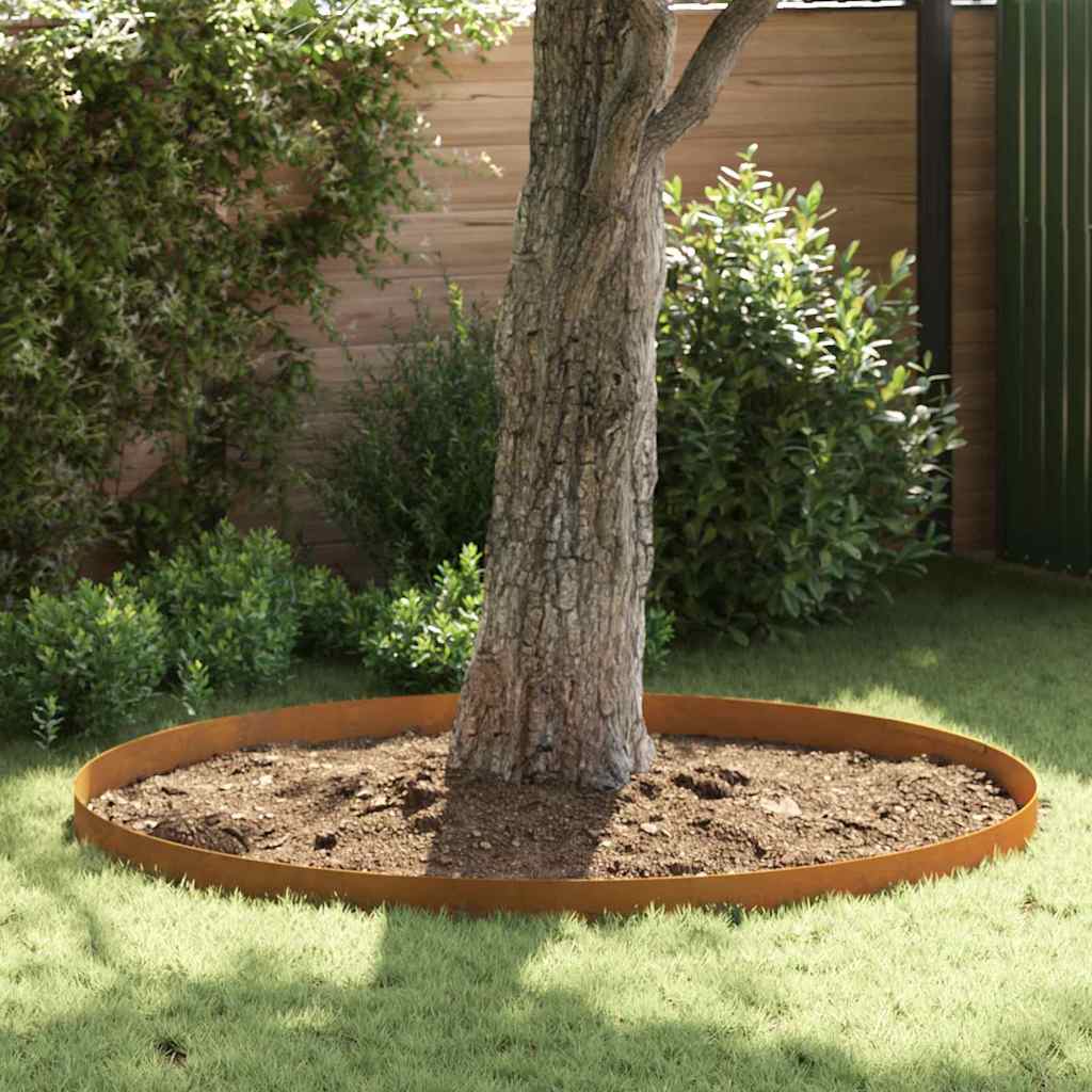 vidaXL Garden Lawn Edging 4 pcs Rusty 450 x 15 cm Weathering steel