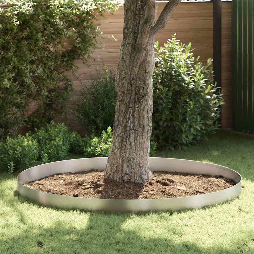 Lawn Edging 450 x 0.05 x 20 cm Stainless Steel Silver