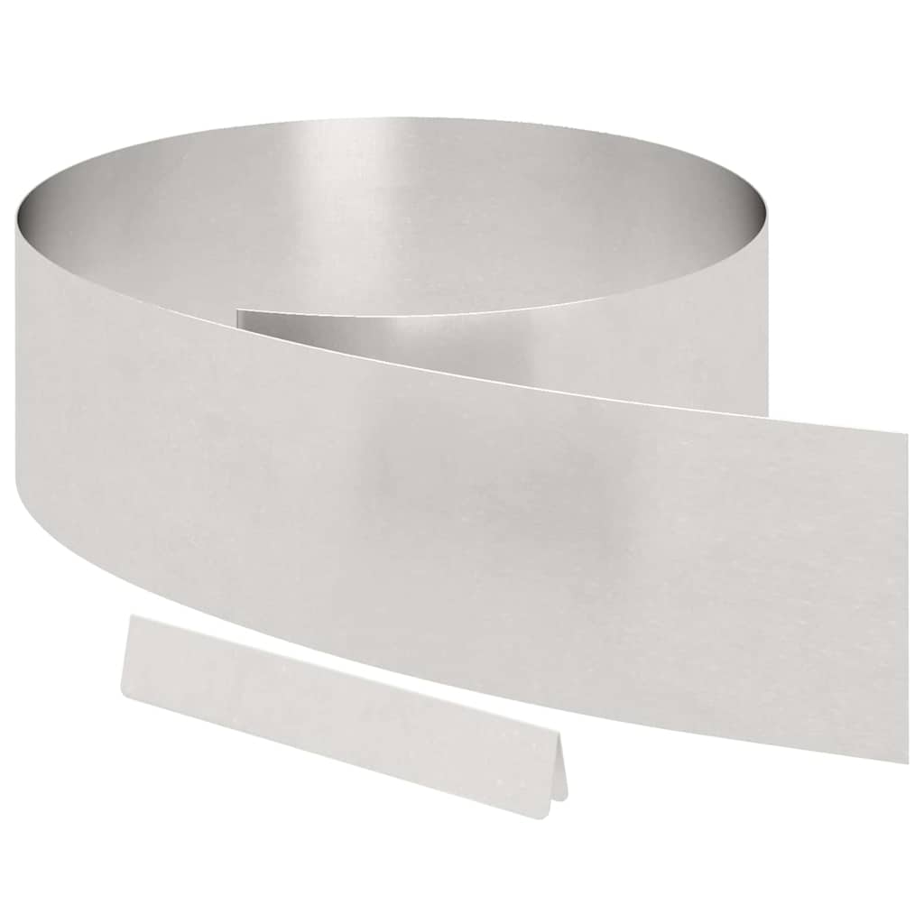Lawn Edging 4 pcs 450 x 0.05 x 20 cm Stainless Steel Silver