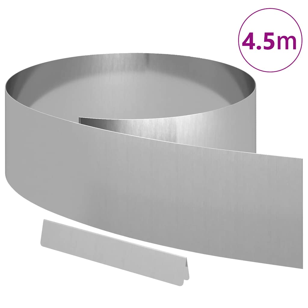 vidaXL Garden Lawn Edging Silver 450 x 20 cm Galvanised steel