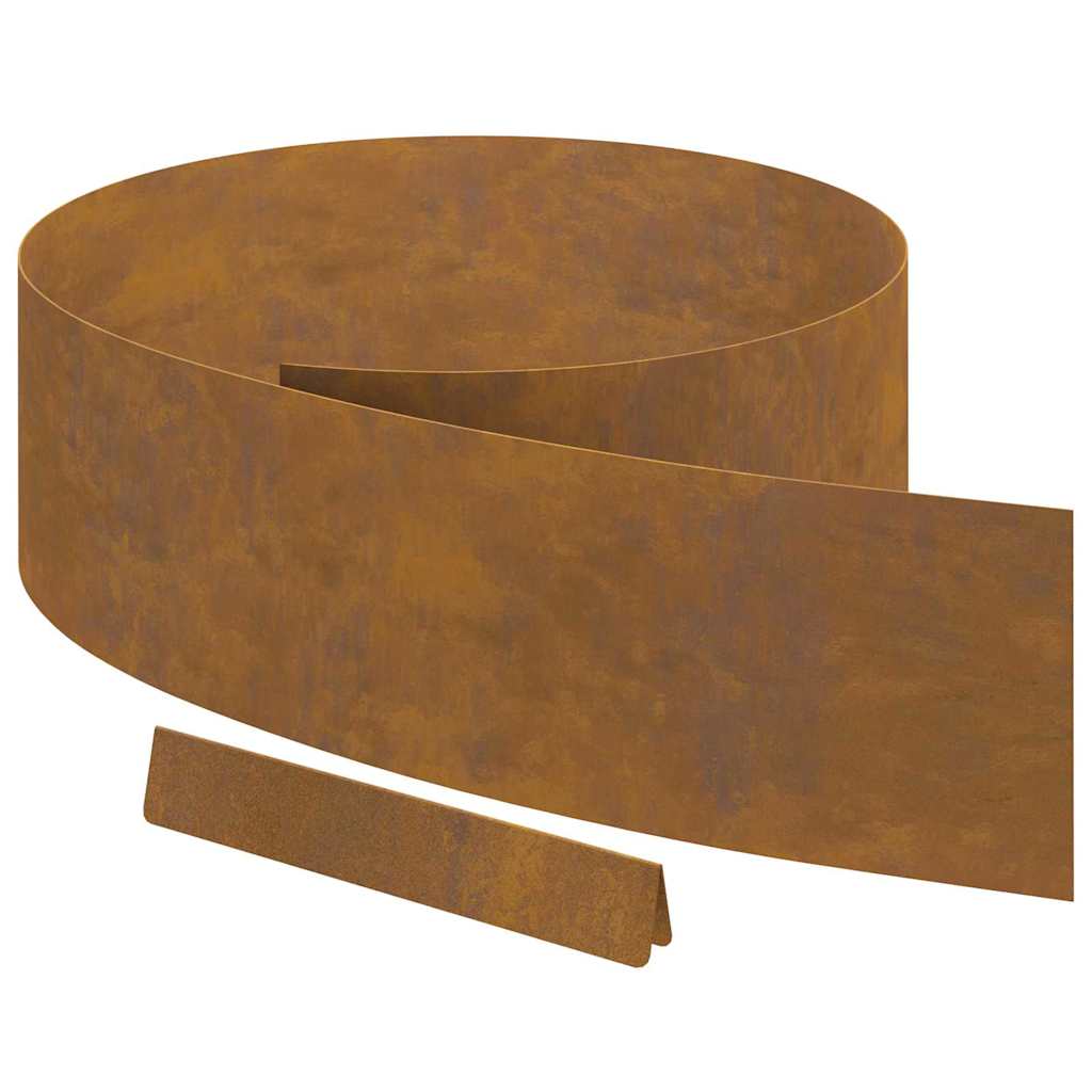 vidaXL Garden Lawn Edging Rusty 450 x 20 cm Weathering steel