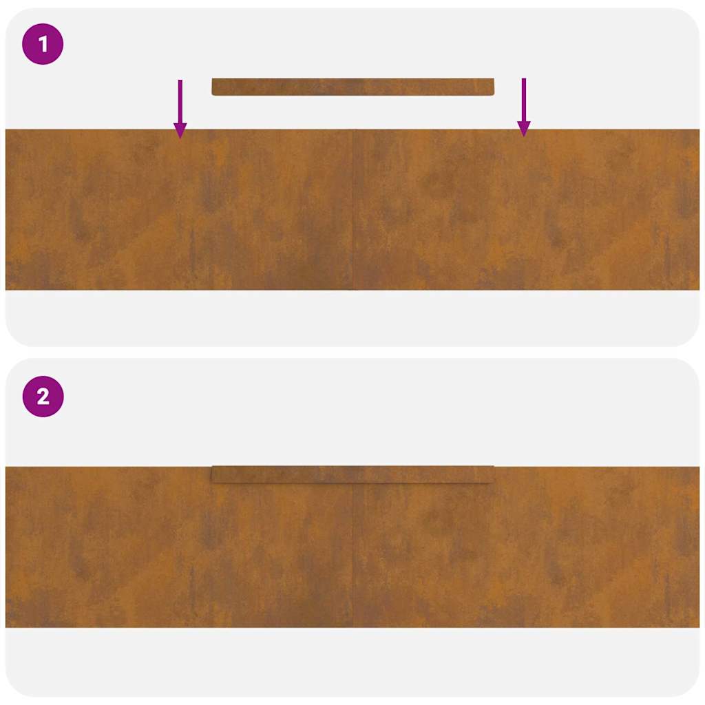 vidaXL Garden Lawn Edging Rusty 450 x 20 cm Weathering steel