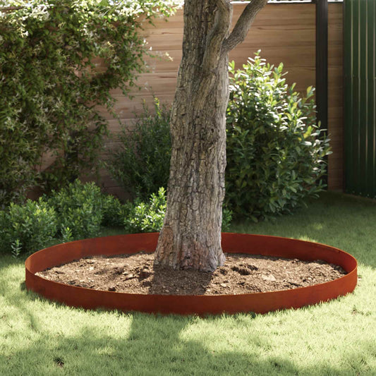 Lawn Edging 4 pcs 450 x 20 cm Weathering Steel Rusty