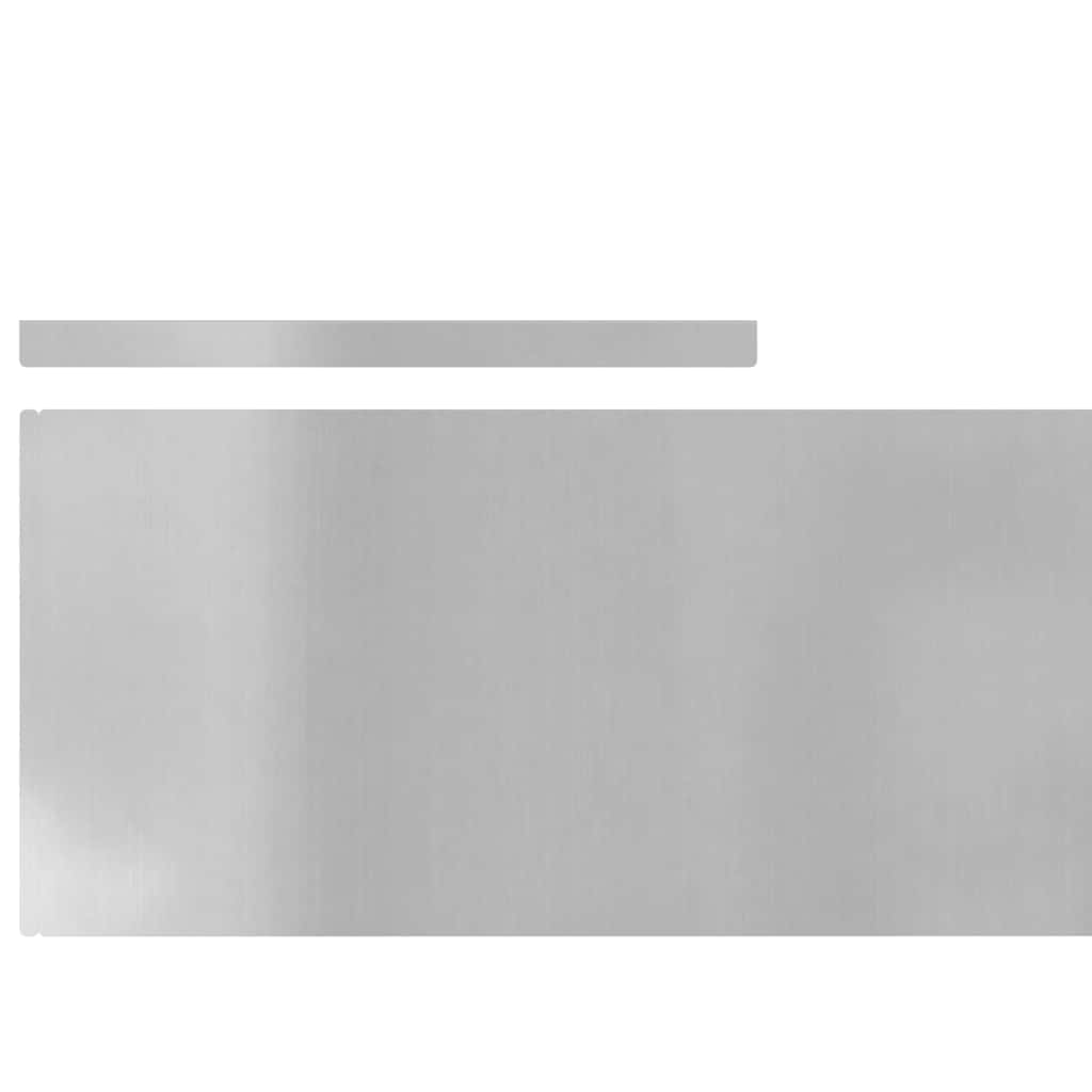 vidaXL Garden Lawn Edging 4 pcs Silver 450 x 25 cm Galvanised steel