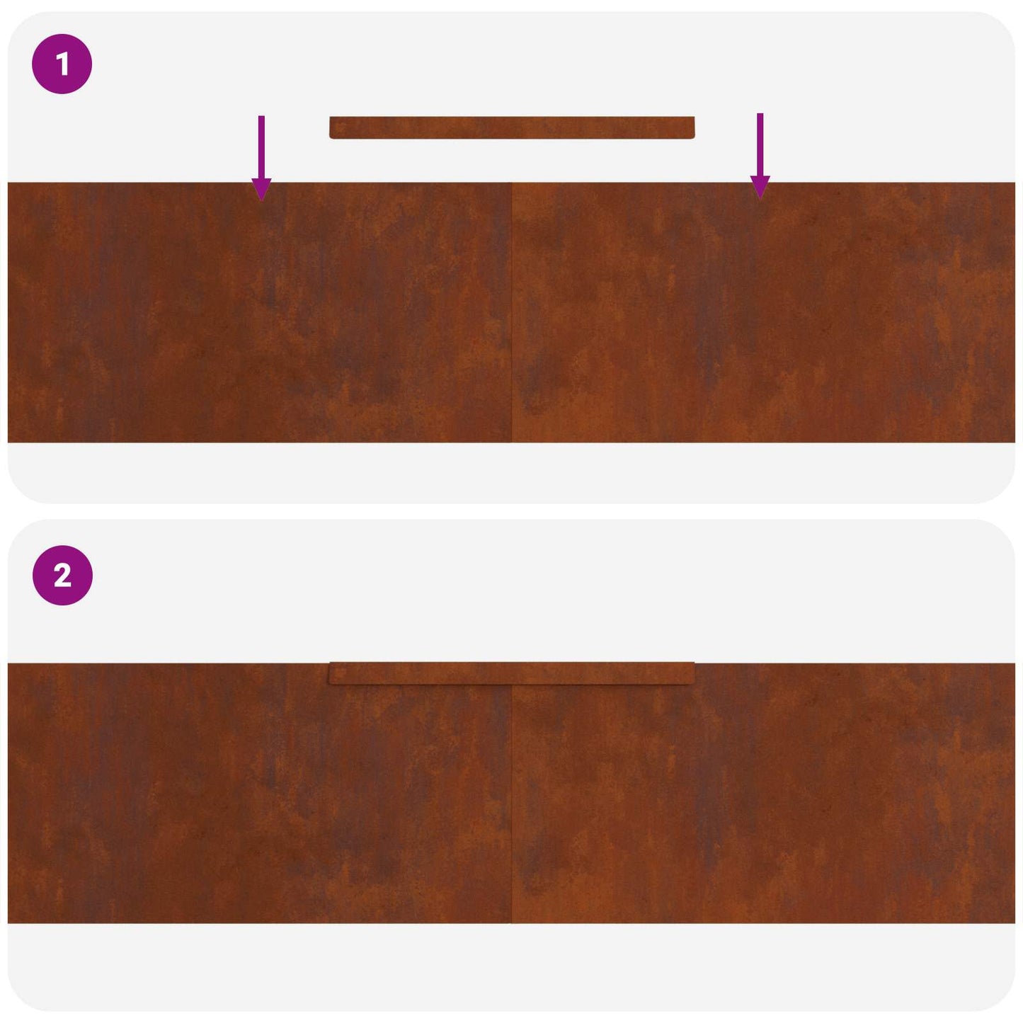 Lawn Edging 4 pcs 450 x 0.05 x 25 cm Weathering Steel Rusty