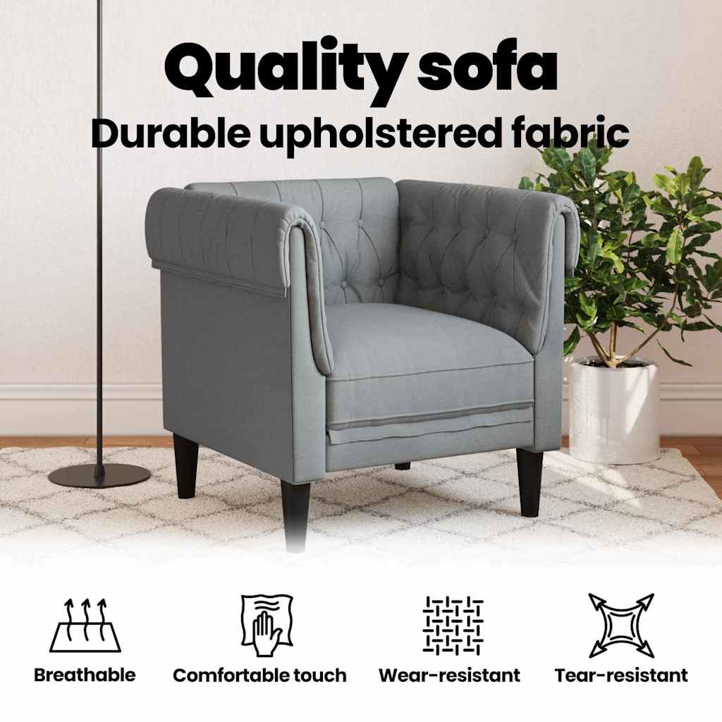 Sofa Light Grey 78.5 x 74.5 x 74.5 cm Polyester