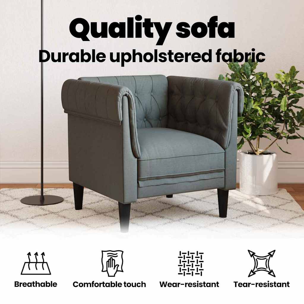 Sofa Dark Grey 78.5 x 74.5 x 74.5 cm Polyester