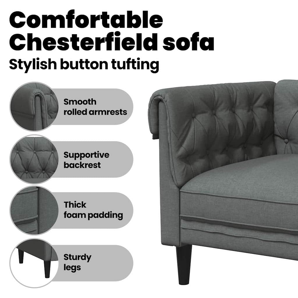 Sofa Dark Grey 78.5 x 74.5 x 74.5 cm Polyester