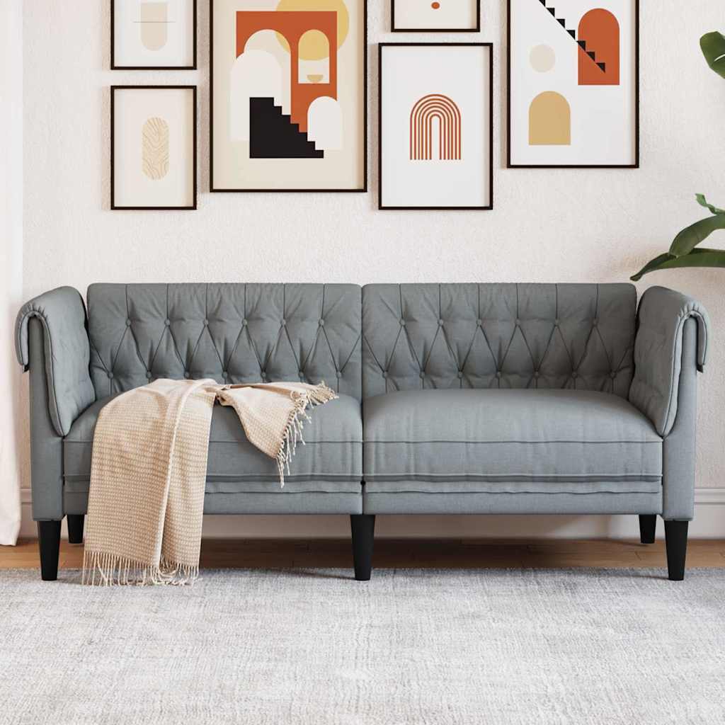 Sofa Light Grey 182.5 x 74.5 x 74.5 cm Polyester