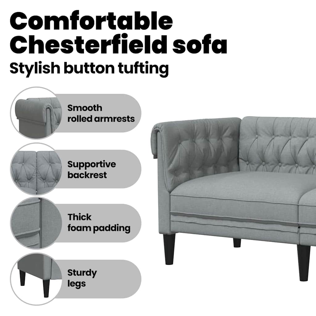 Sofa Light Grey 182.5 x 74.5 x 74.5 cm Polyester