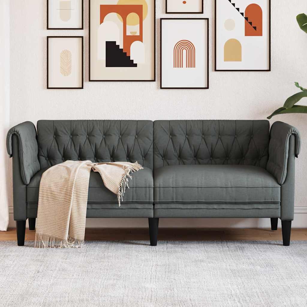 Sofa Dark Grey 182.5 x 74.5 x 74.5 cm Polyester