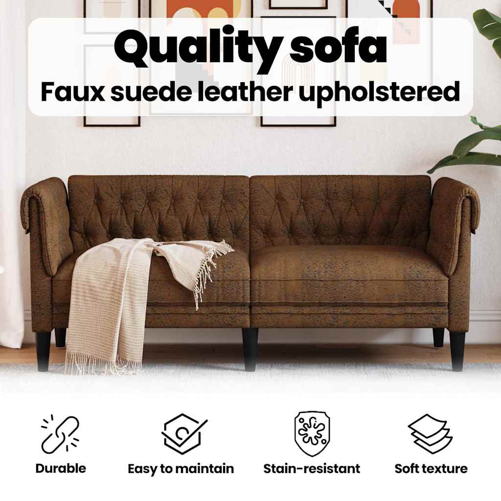 Sofa Brown 182.5 x 74.5 x 74.5 cm Polyester
