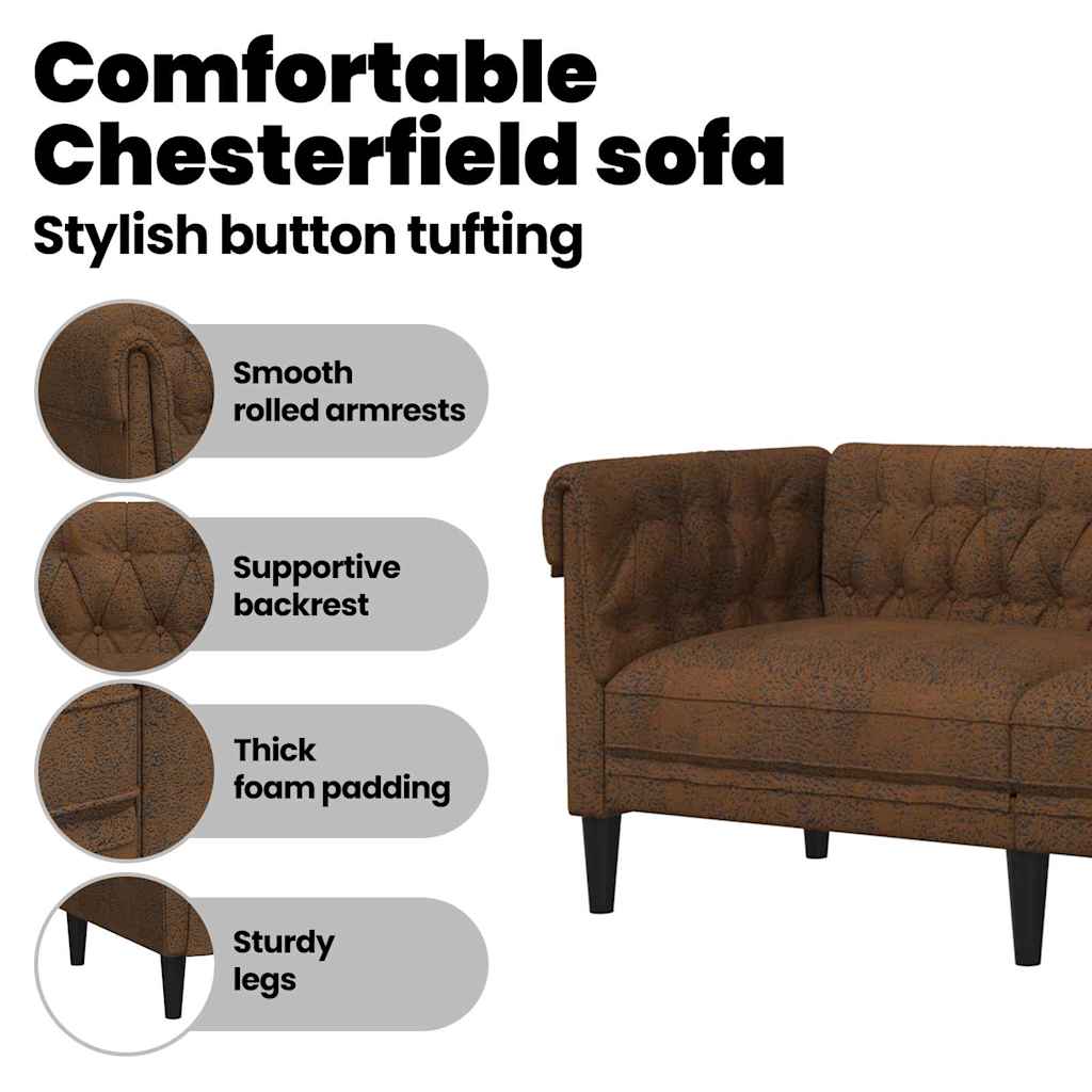 Sofa Brown 182.5 x 74.5 x 74.5 cm Polyester