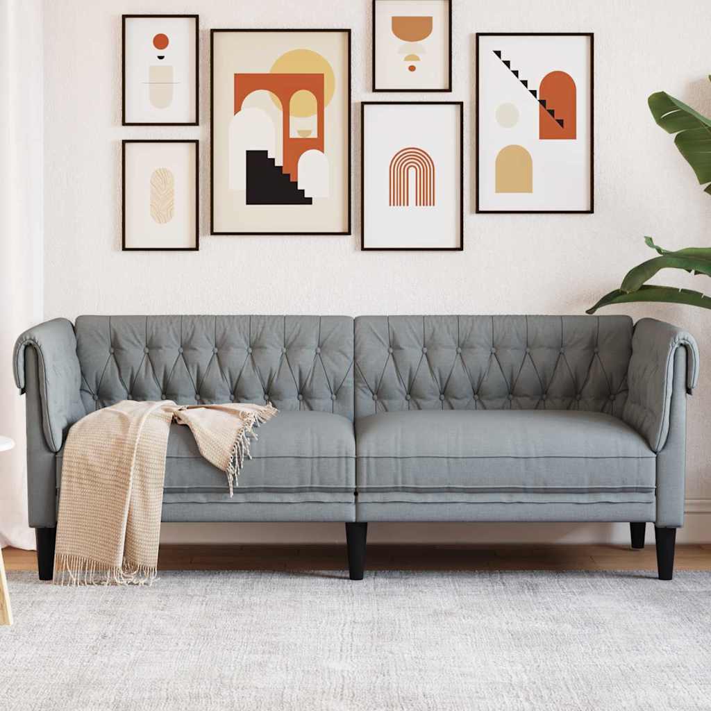 Sofa Light Grey 201.5 x 74.5 x 74.5 cm Polyester