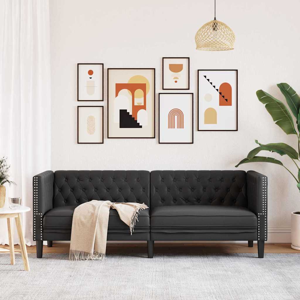 Sofa Black 194 x 74.5 x 70.5 cm PVC