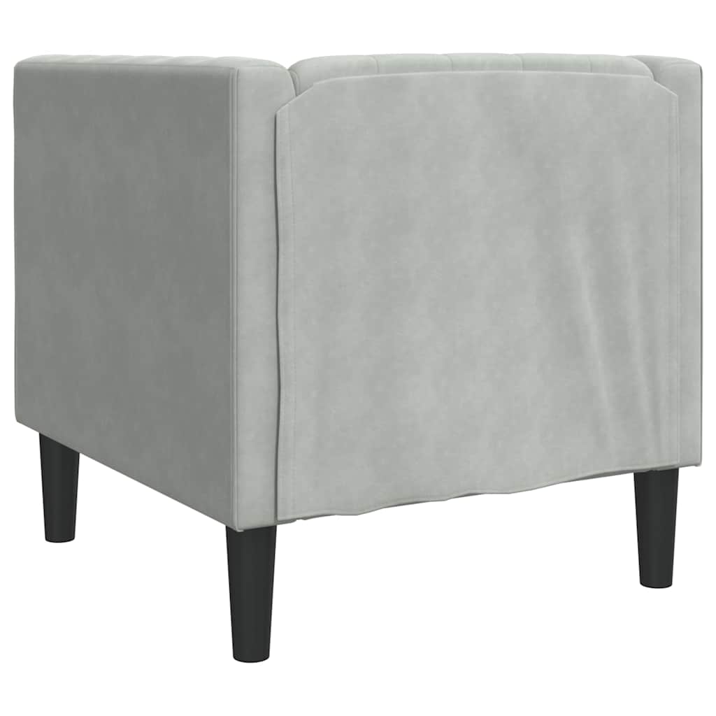 Sofa Light Grey 74.5 x 71 x 70.5 cm Velvet