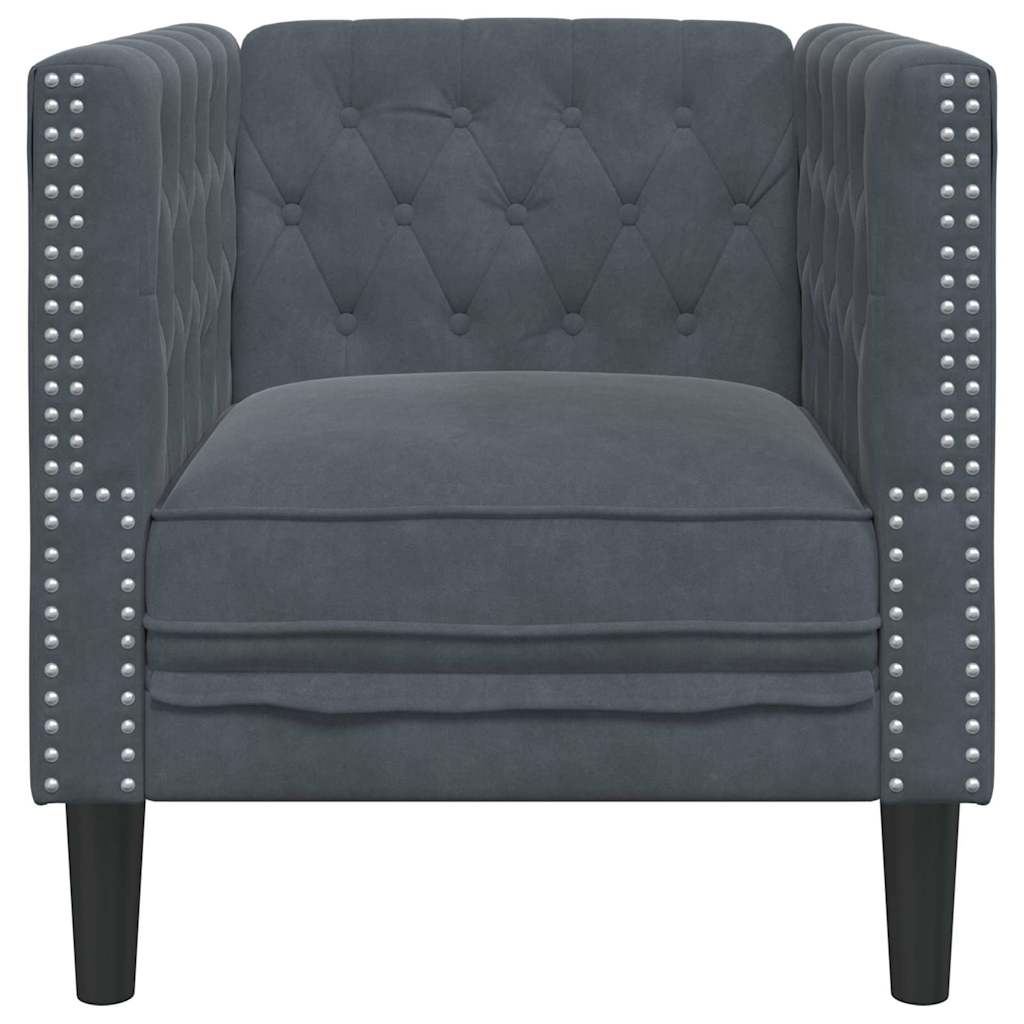 Sofa Dark Grey 74.5 x 71 x 70.5 cm Velvet