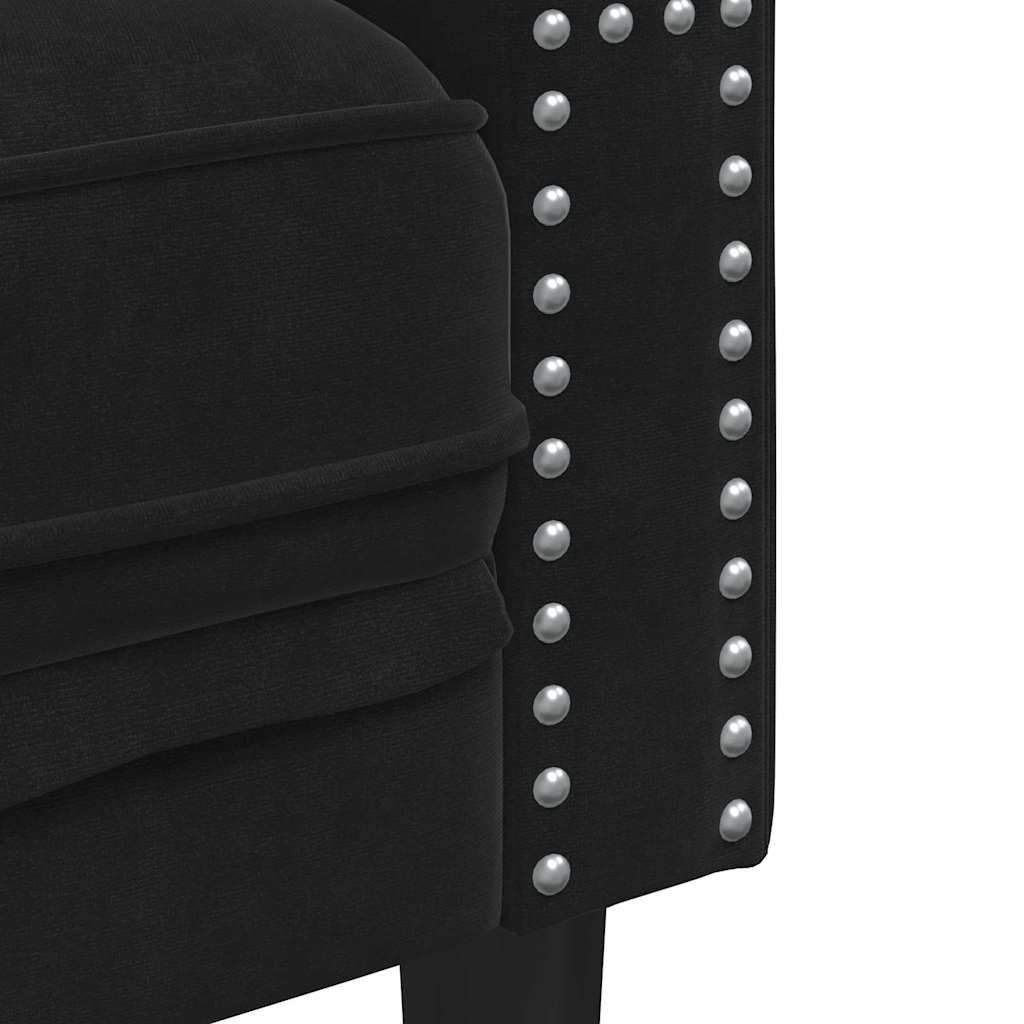 Sofa Black 74.5 x 71 x 70.5 cm Velvet