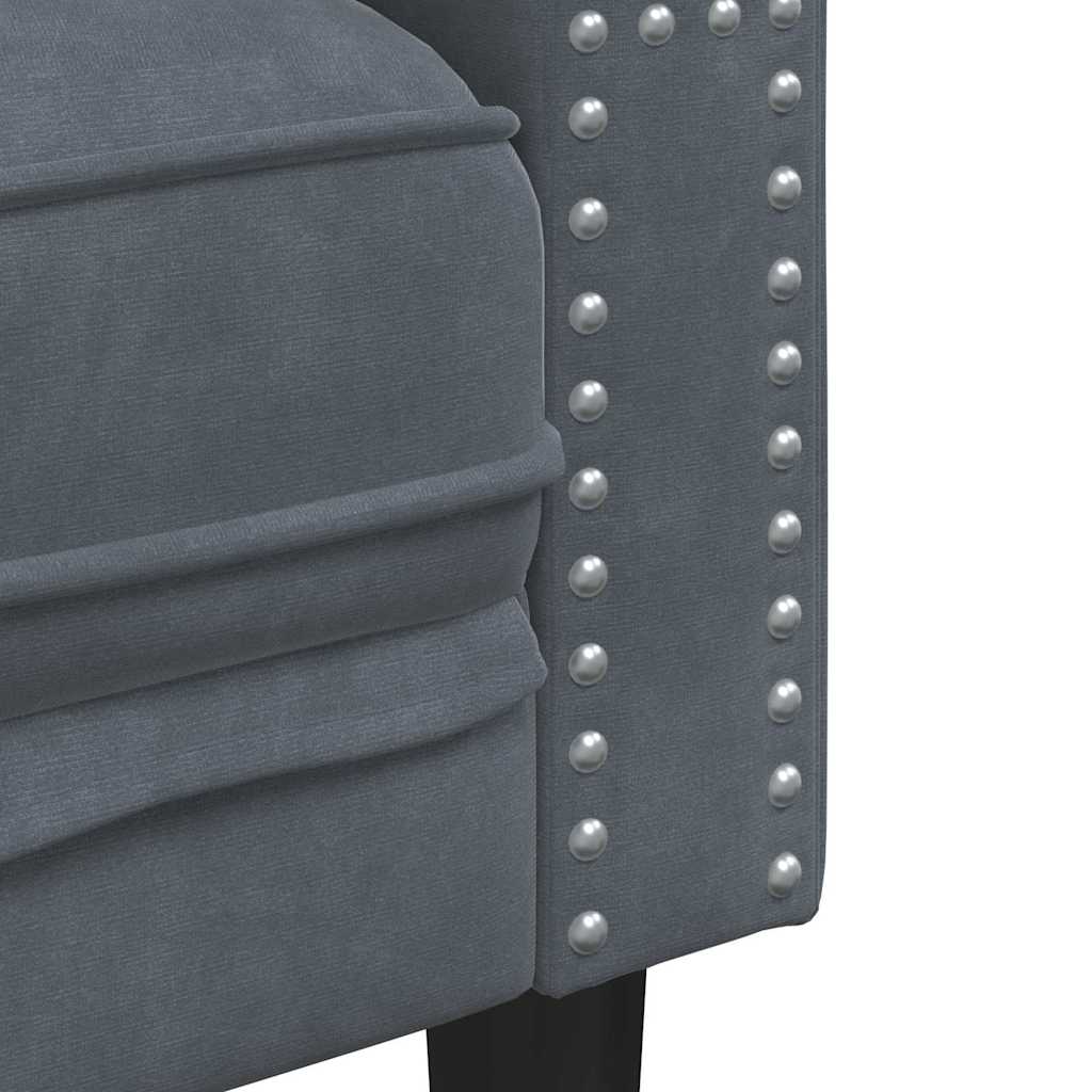 Sofa Dark Grey 174 x 74.5 x 70.5 cm Velvet