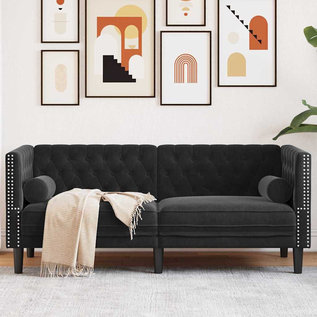 Sofa Black 174 x 74.5 x 70.5 cm Velvet