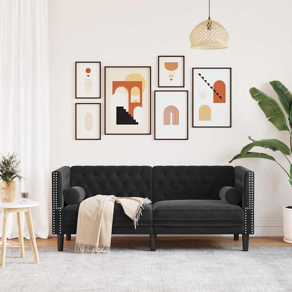 Sofa Black 174 x 74.5 x 70.5 cm Velvet