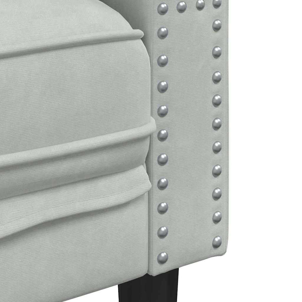 Sofa Light Grey 194 x 74.5 x 70.5 cm Velvet