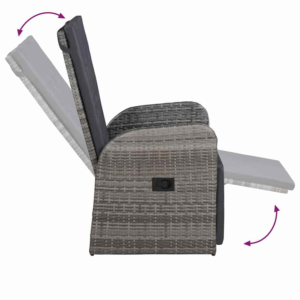 Garden Dining Set 5 pcs Grey Poly Rattan