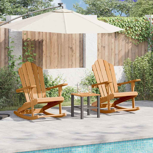 Adirondack Rocking Chair 2 pcs Brown Solid Teak wood