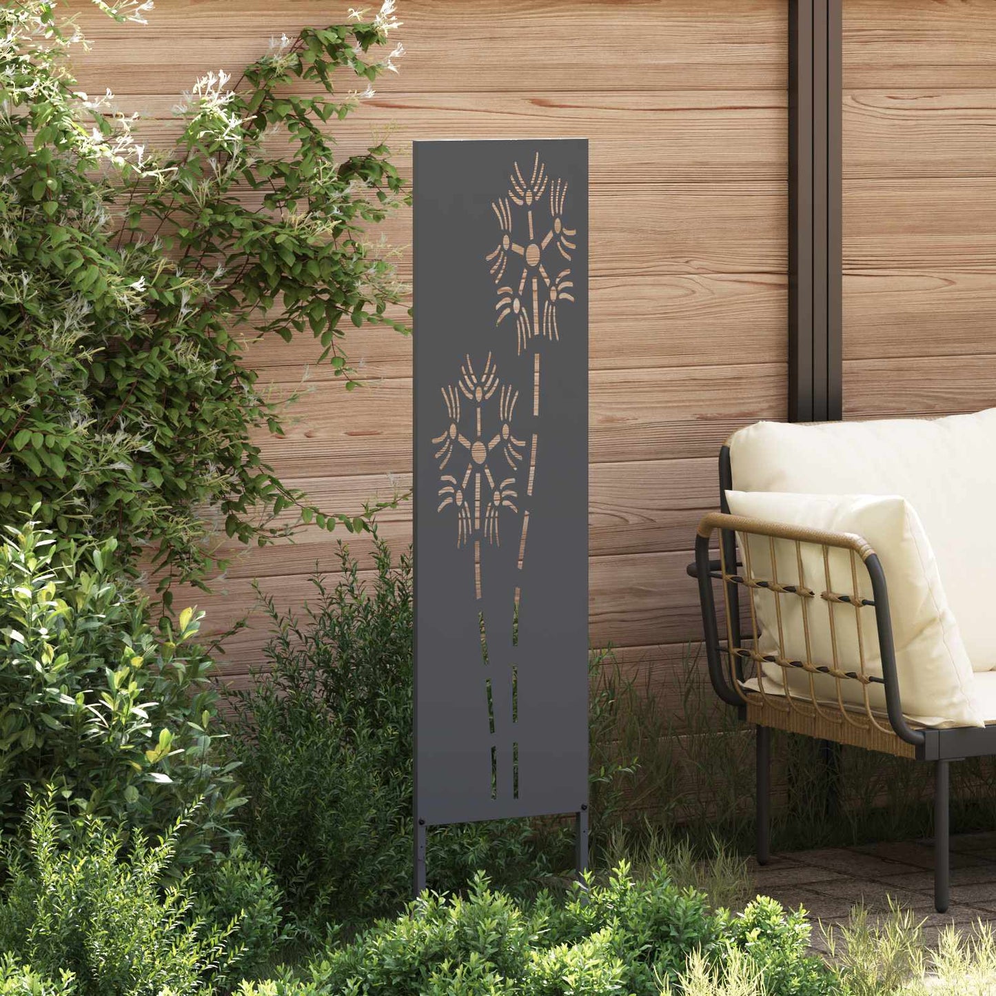 Garden Privacy Screen Anthracite 32 x 140 cm Cold-rolled steel