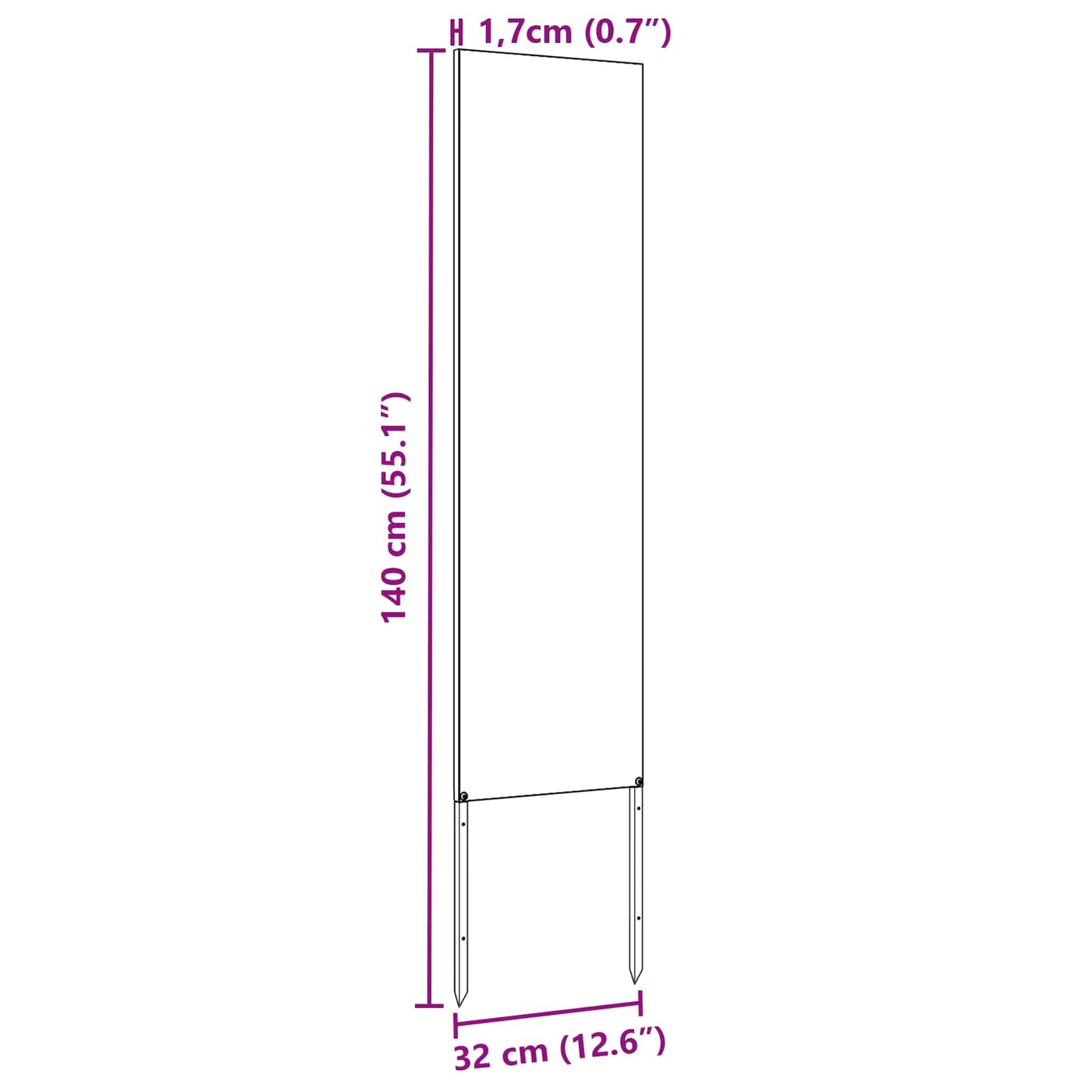 Garden Privacy Screen Silver 32 x 140 cm Galvanised steel