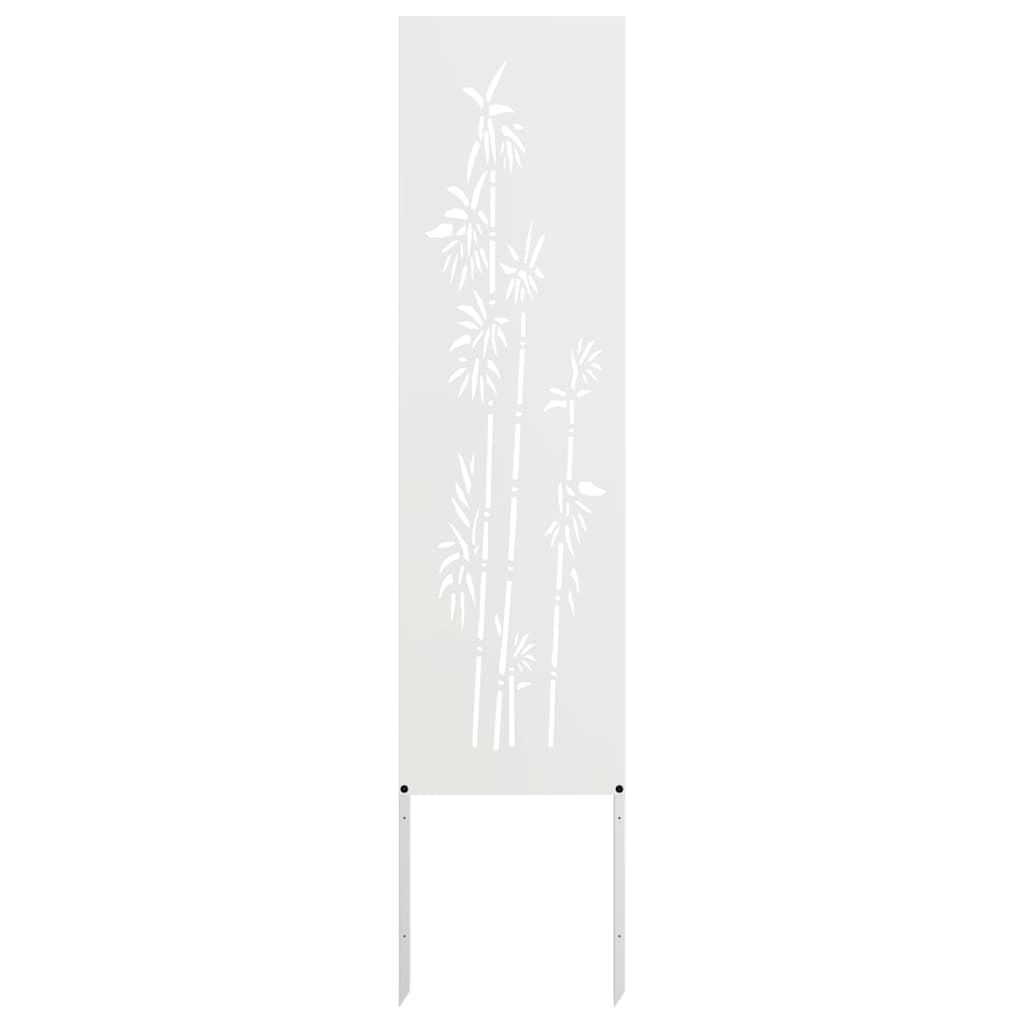 Garden Privacy Screen White 32 x 140 cm Cold-rolled steel