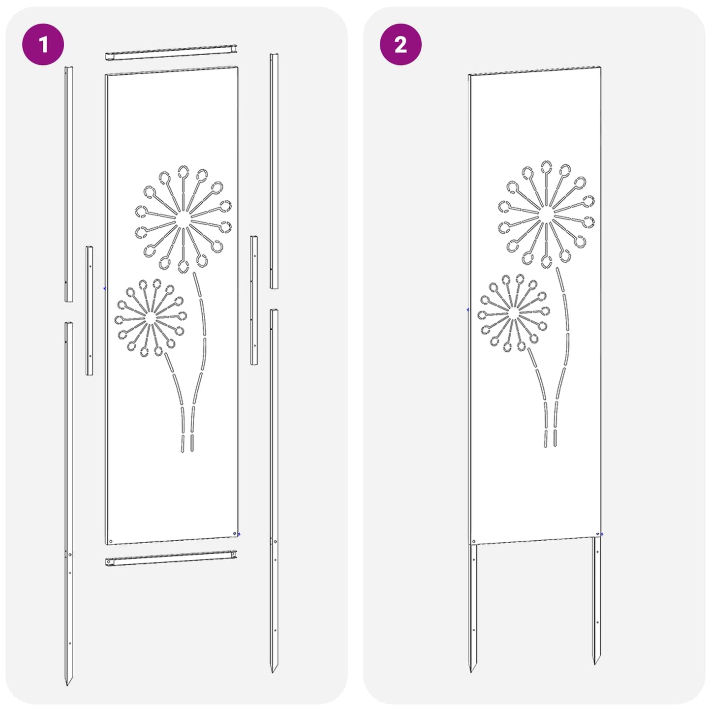 Garden Privacy Screen Black 32 x 140 cm Cold-rolled steel