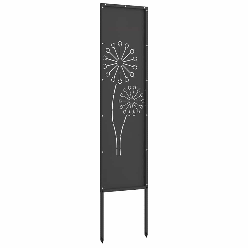 Garden Privacy Screen Black 32 x 140 cm Cold-rolled steel