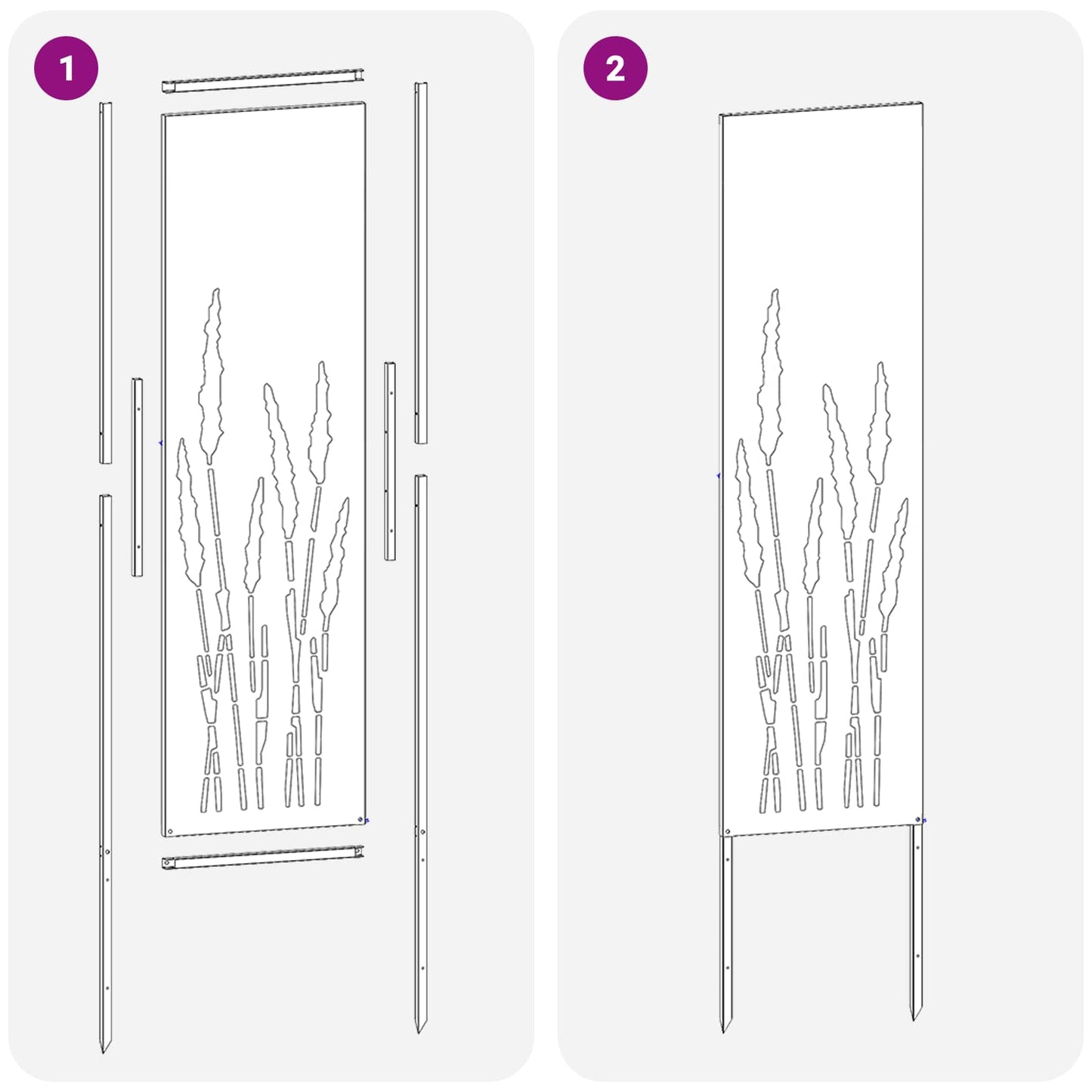 Garden Privacy Screen White 32 x 140 cm Cold-rolled steel
