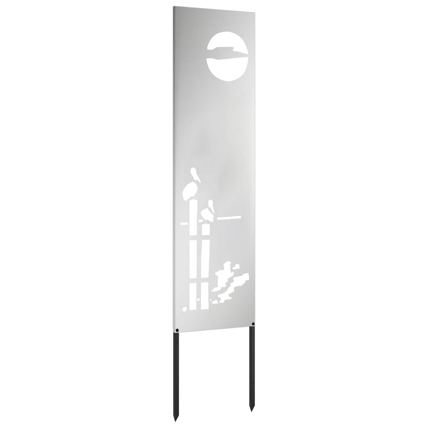 Garden Privacy Screen Silver 32 x 140 cm Galvanised steel