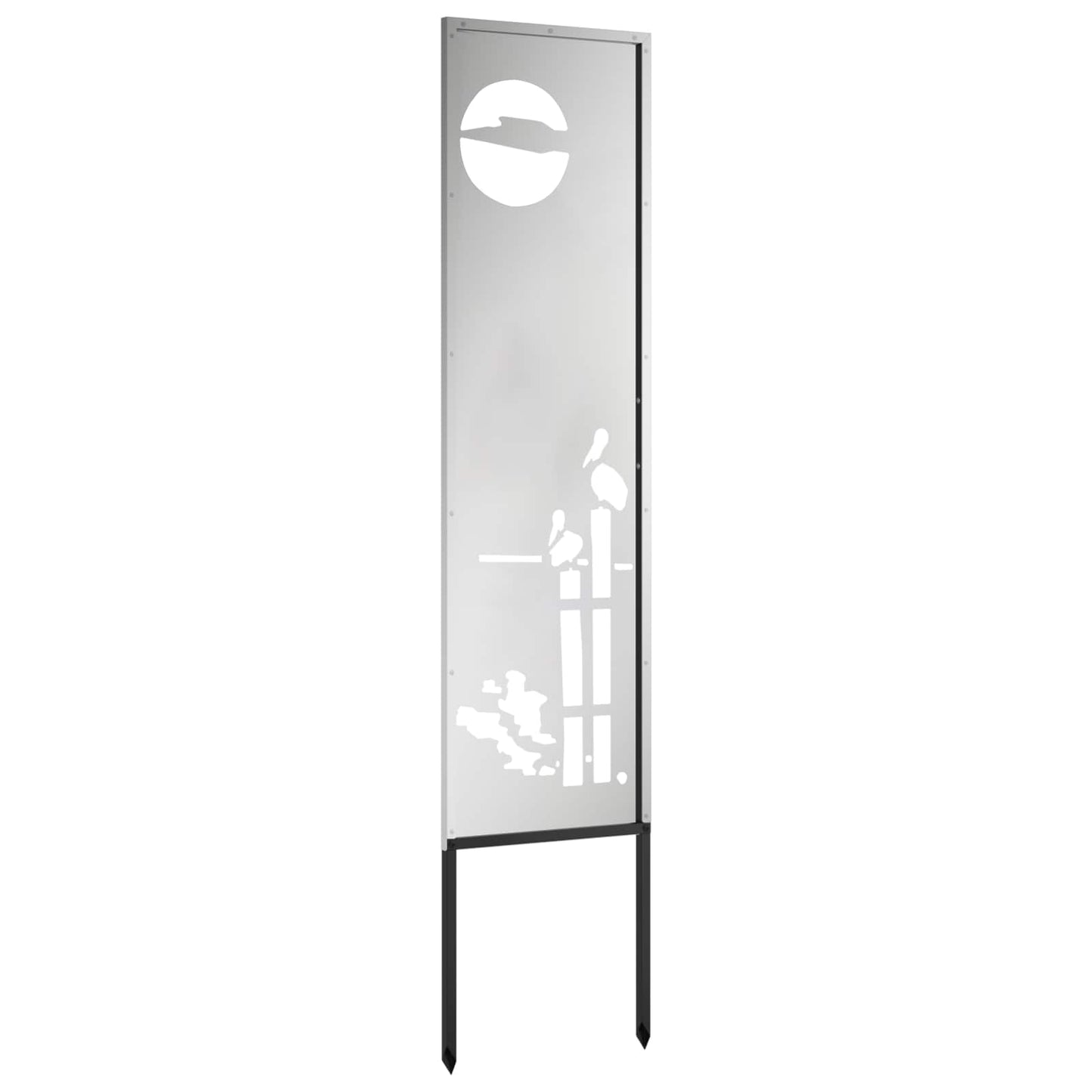 Garden Privacy Screen Silver 32 x 140 cm Galvanised steel