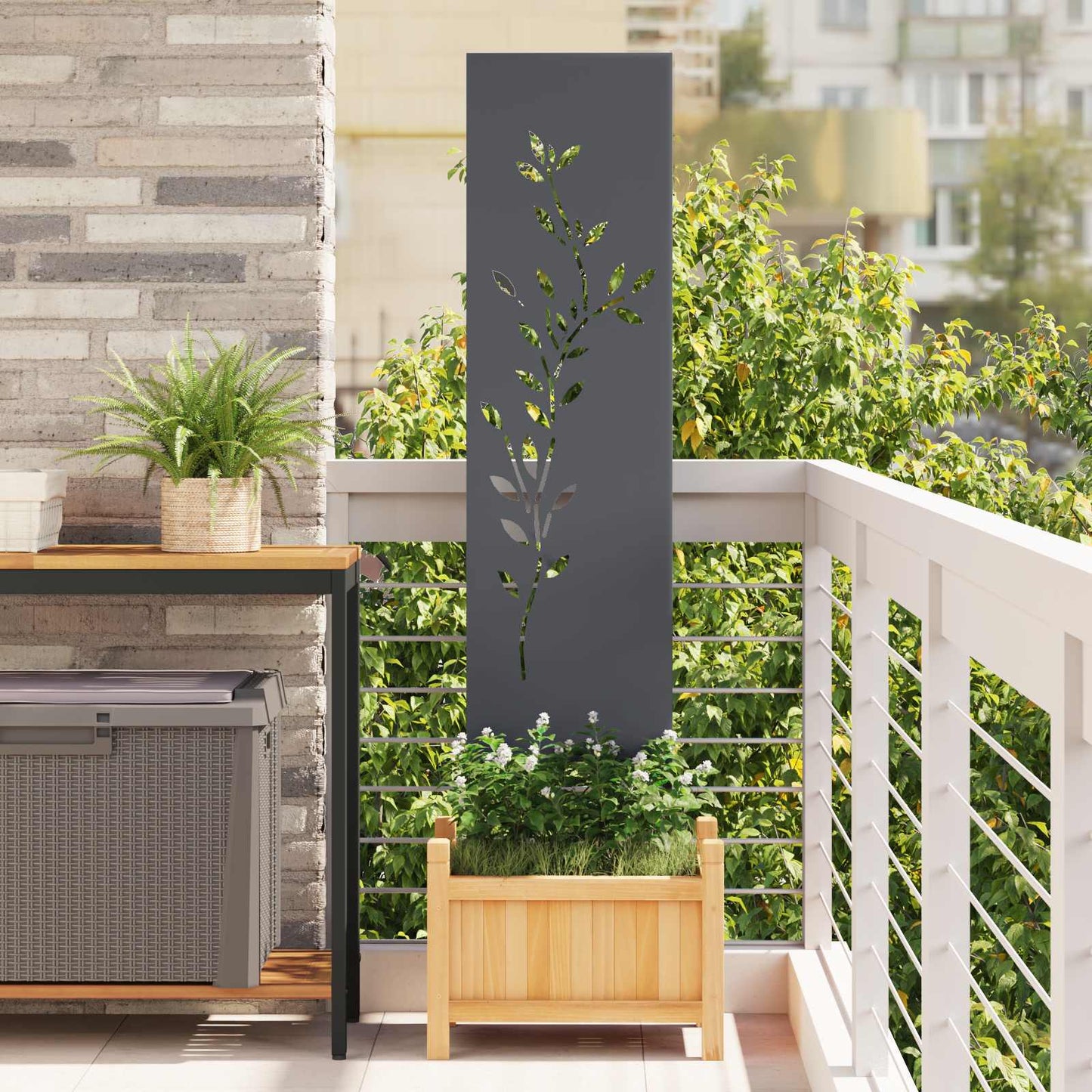 Garden Privacy Screen Anthracite 32 x 140 cm Cold-rolled steel