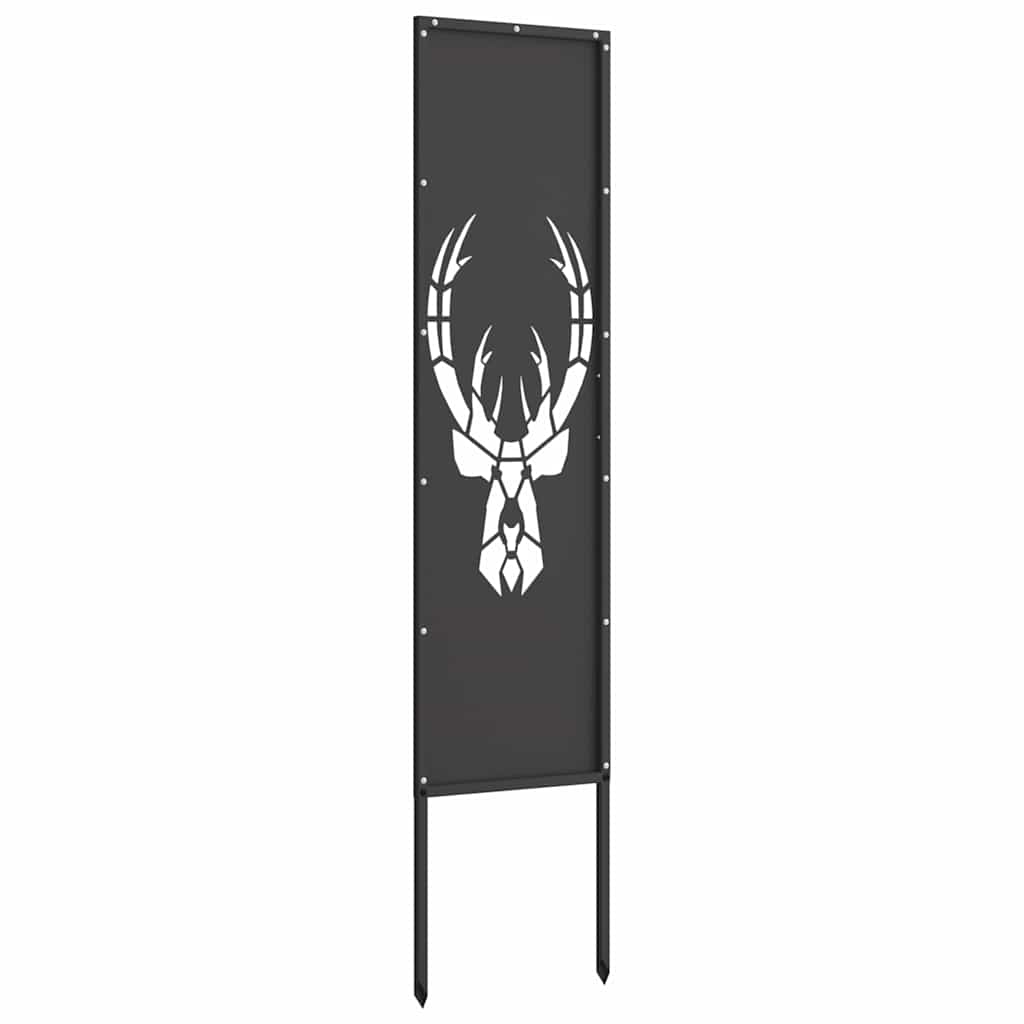Garden Privacy Screen Black 32 x 140 cm Cold-rolled steel