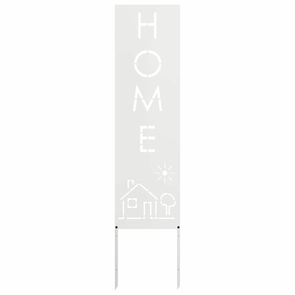 Garden Privacy Screen White 32 x 140 cm Cold-rolled steel