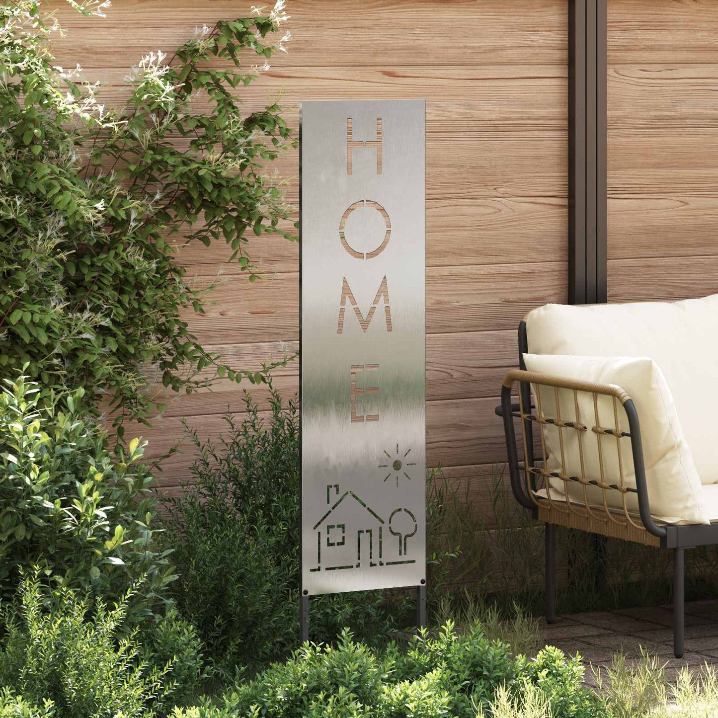 Garden Privacy Screen Silver 32 x 140 cm Stainless steel
