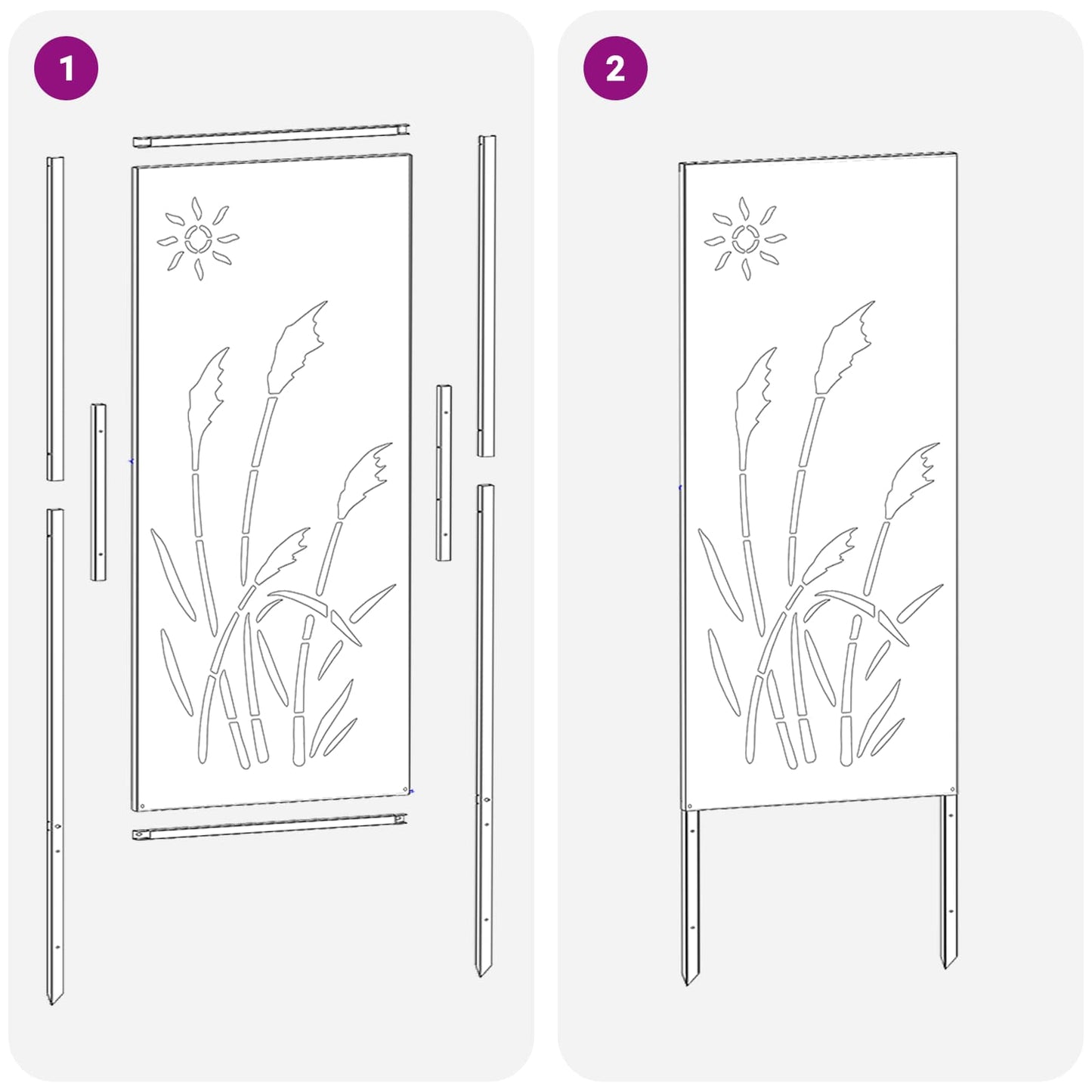 Garden Privacy Screen White 50 x 140 cm Cold-rolled steel