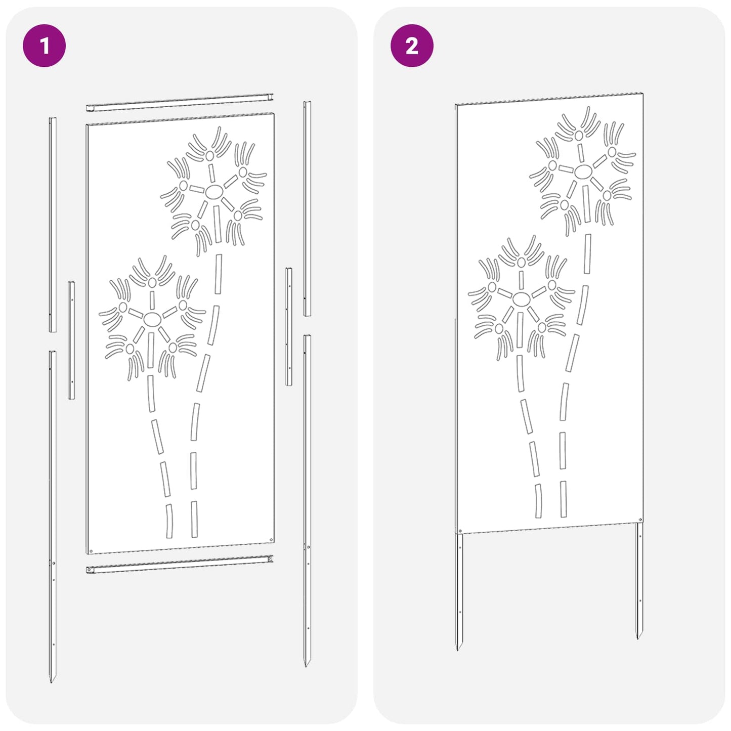 Garden Privacy Screen Black 50 x 140 cm Cold-rolled steel