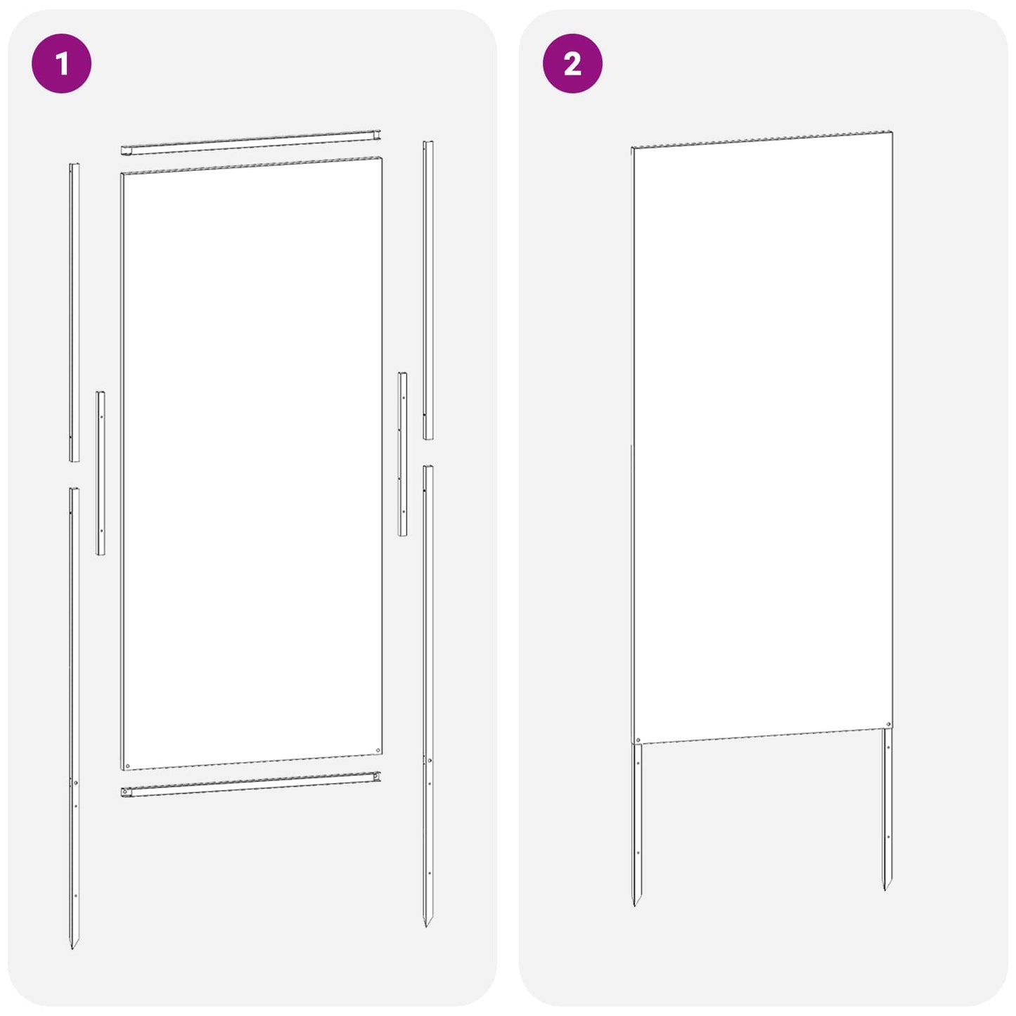 Garden Privacy Screen Silver 50 x 140 cm Galvanised steel