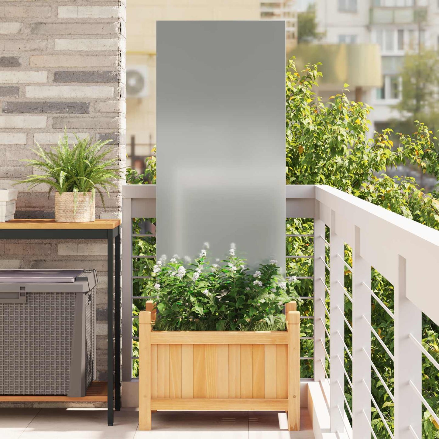 Garden Privacy Screen Silver 50 x 140 cm Galvanised steel