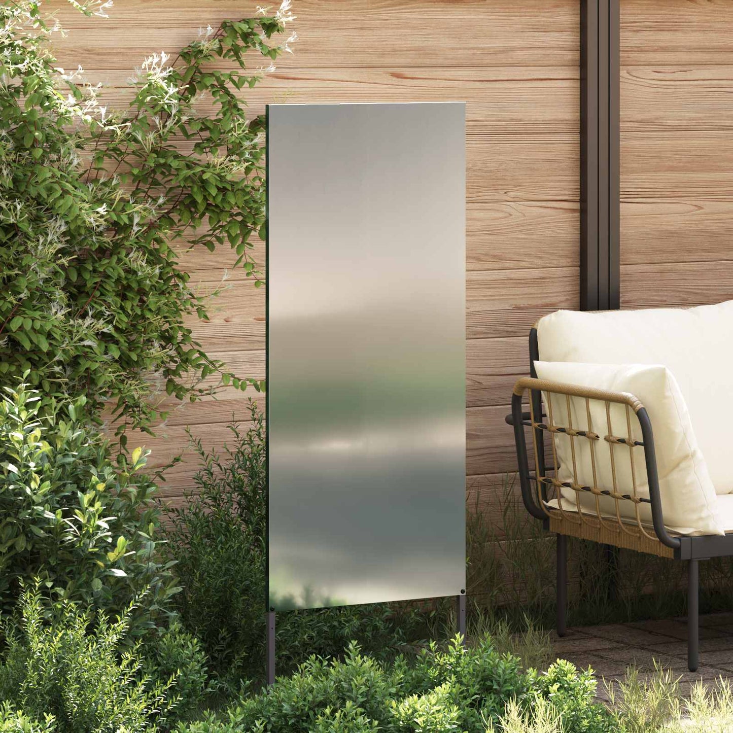 Garden Privacy Screen Silver 50 x 140 cm Galvanised steel