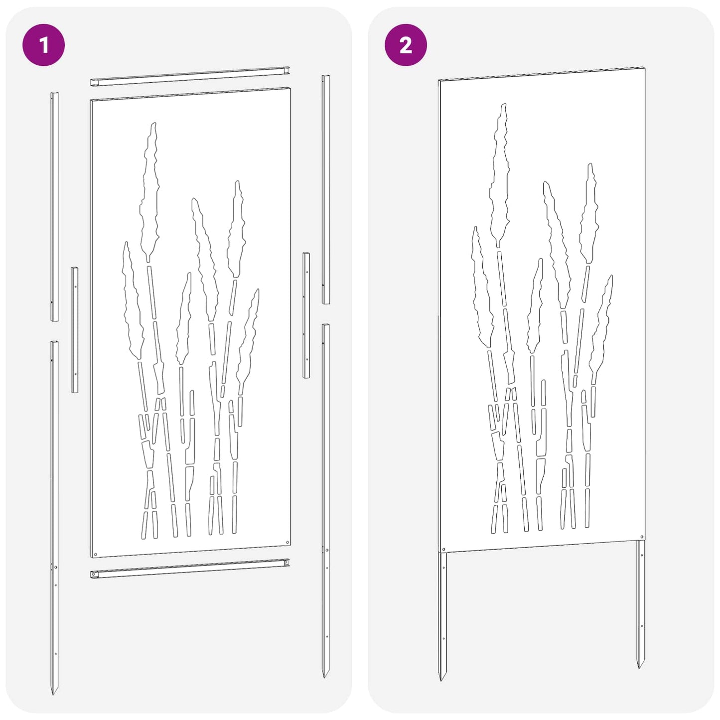 Garden Privacy Screen White 50 x 140 cm Cold-rolled steel